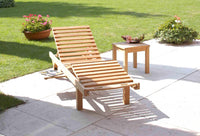 Lettino Prendisole da Giardino Lidia 65x208x35 h cm in Legno Marrone