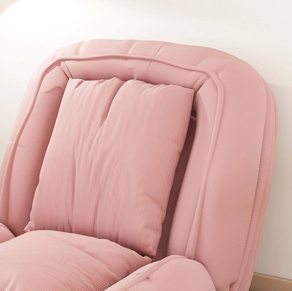 Sofa letto pieghevole ergonomico 80x22x87 cm in tessuto e metallo; rosa