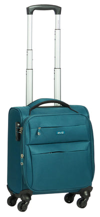 Trolley Valigia Bagaglio a Mano Morbida in Poliestere 4 Ruote  Ravizzoni Singapore Blu Petrolio