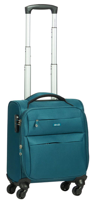 Trolley Valigia Bagaglio a Mano Morbida in Poliestere 4 Ruote  Ravizzoni Singapore Blu Petrolio