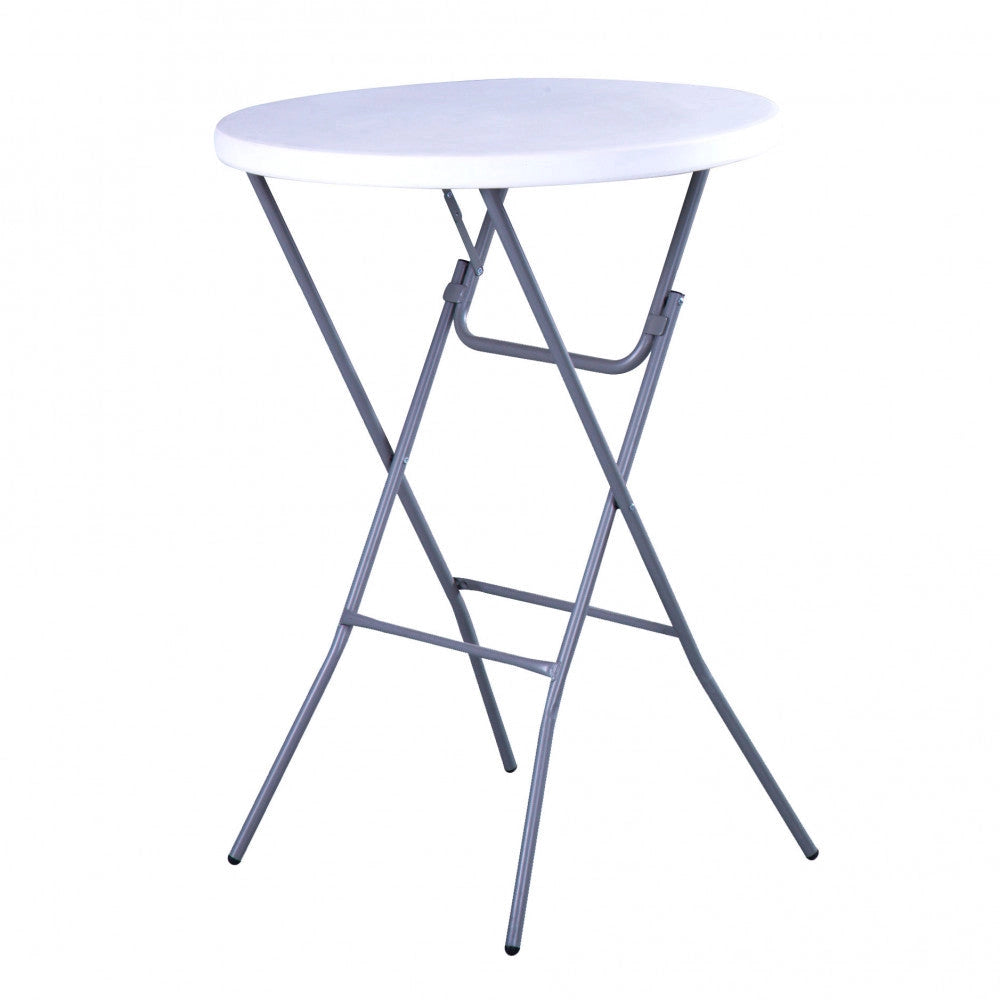 Tavolo Catering Pieghevole 80x110 h cm in Acciaio Bianco