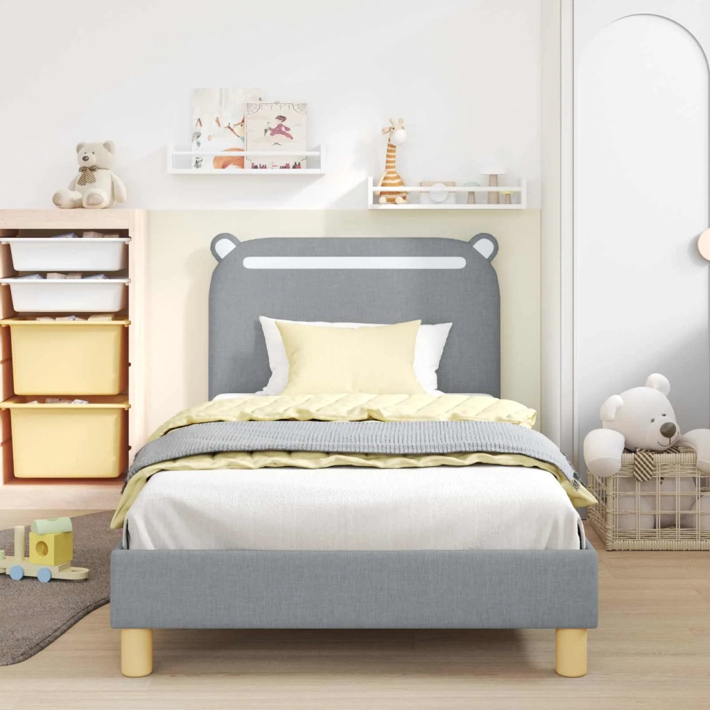Struttura letto bambini con testata Grigio Chiaro 80 x 200 cm
