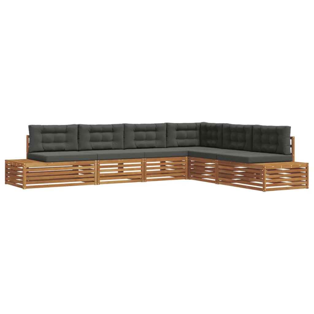 Set di divani da esterno 6 Pezzo Naturale e Antracite