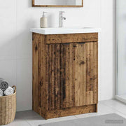 Mobiletto da bagno sotto il lavello Legno antico 890112