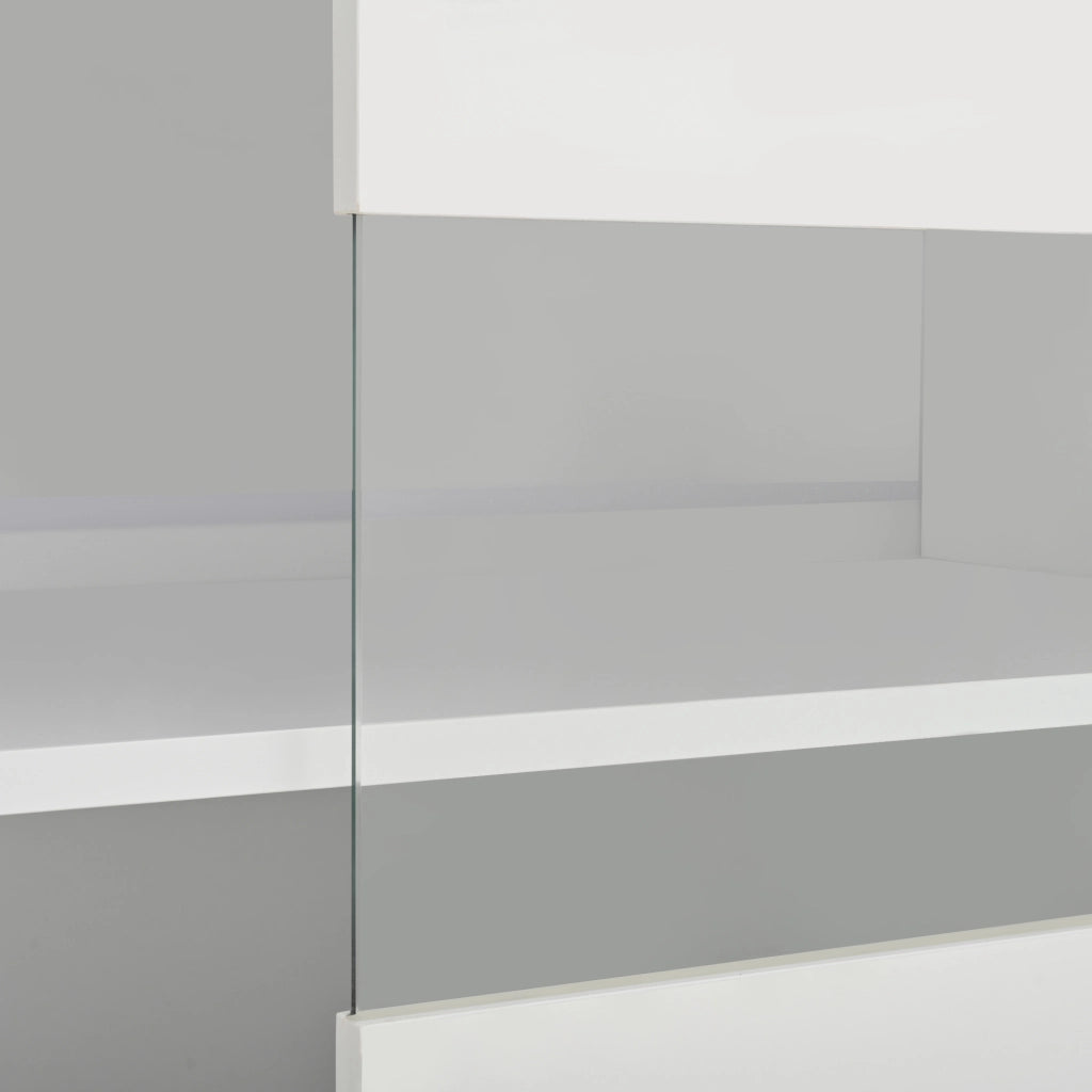 MADIA LED 140x40x84 cm Bianca in truciolare con 3 ante