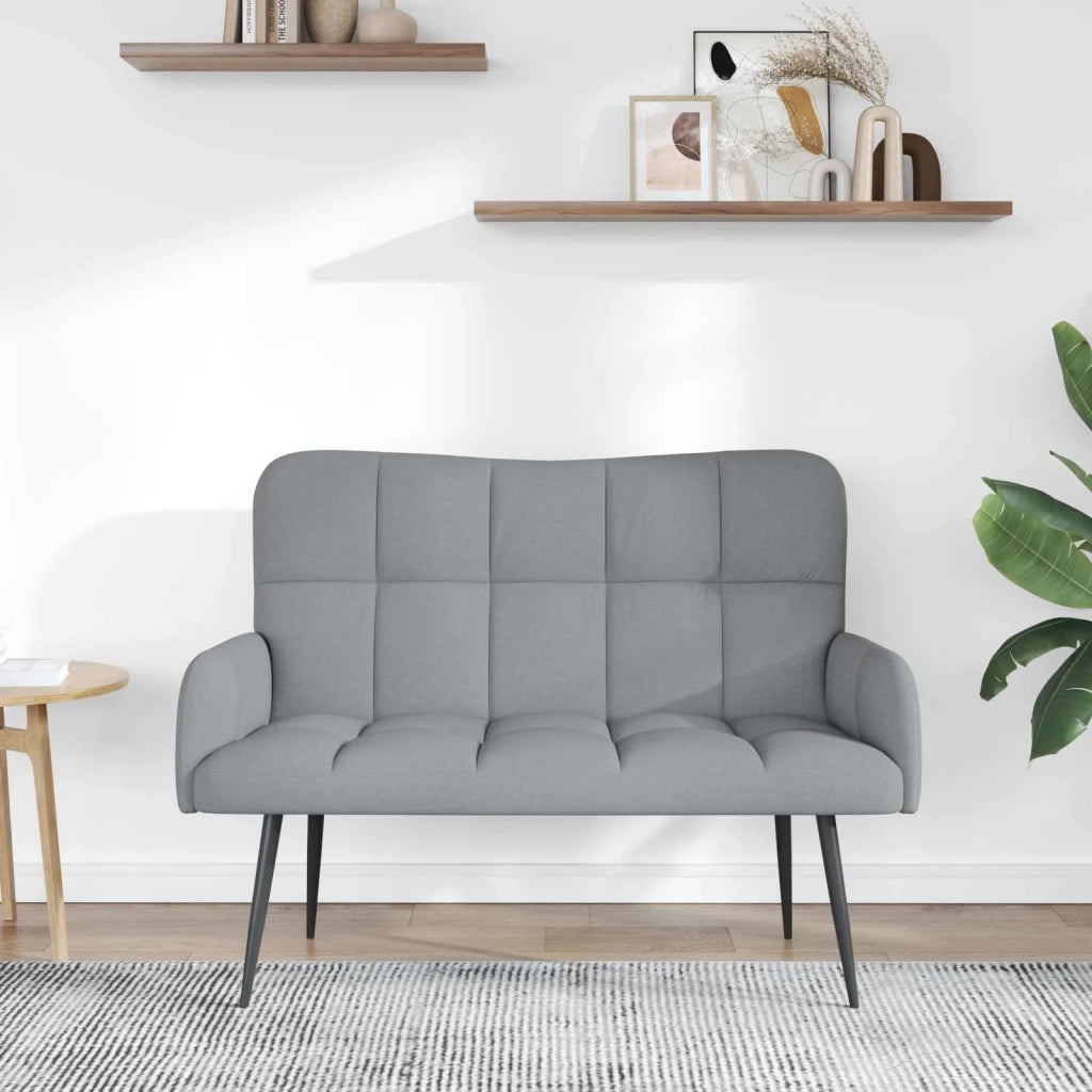 Sofa a Due Posti Grigio chiaro 115 x 61 x 87 cm Tessuto