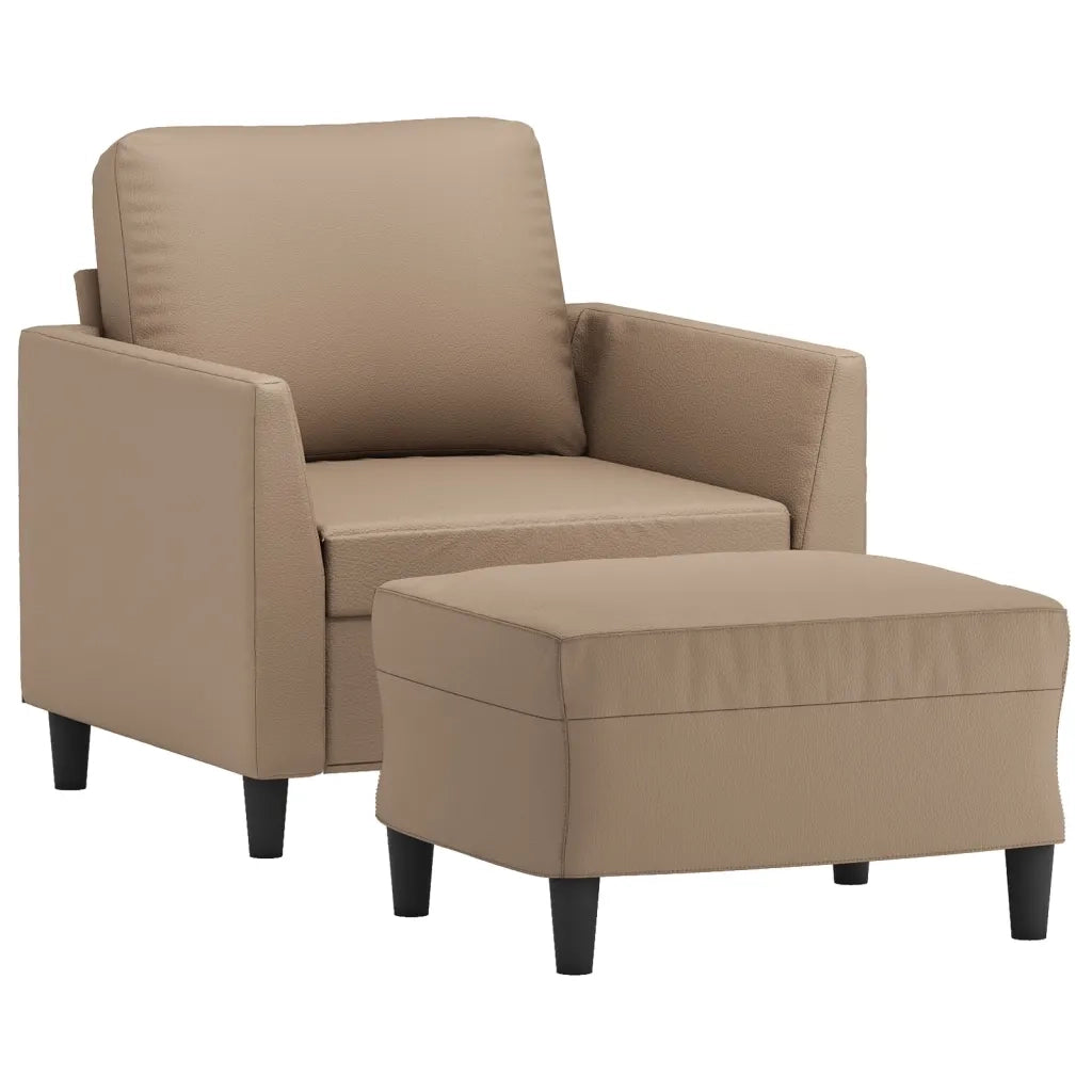 Poltrona con Poggiapiedi Cappuccino 60 cm in Similpellecod mxl 120714
