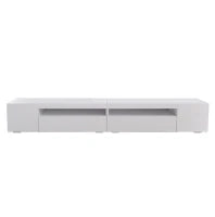Mobile TV Moderno Bianco, Pannello Luminoso, Illuminazione LED Variabile, Soggiorno e Sala da Pranzo 240cm, Bianco