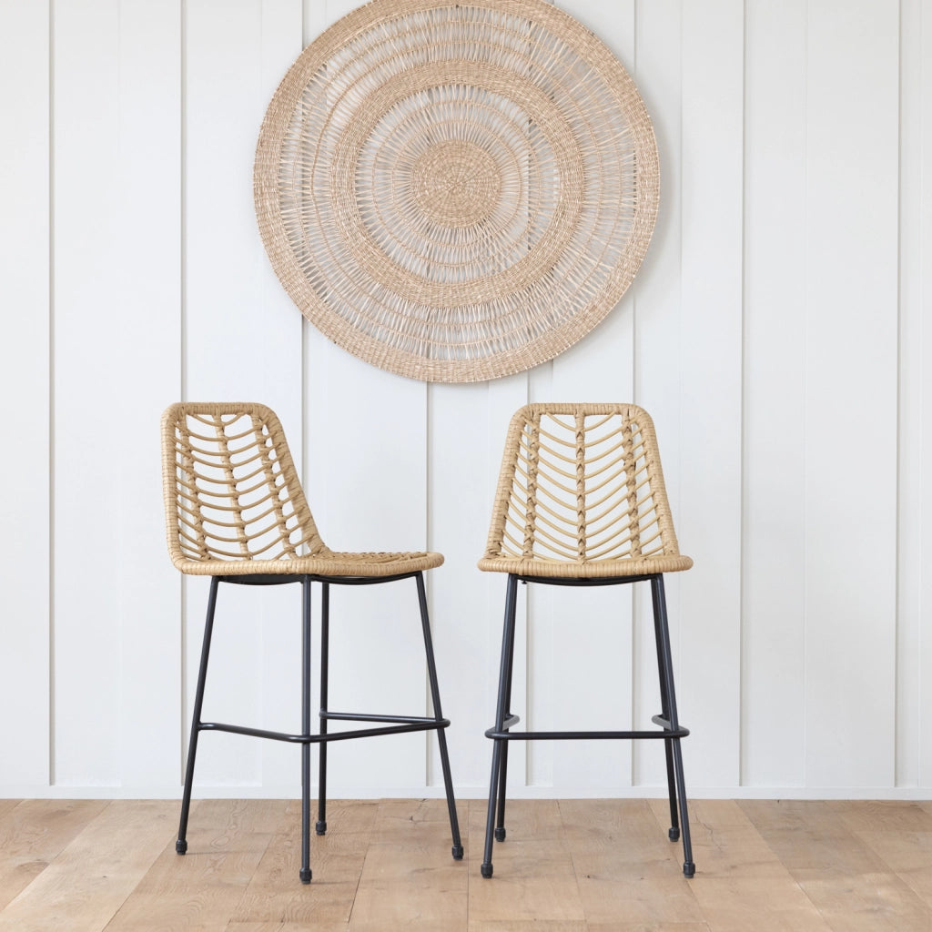 Set di 2 sgabelli da bar in rattan sintetico OKA