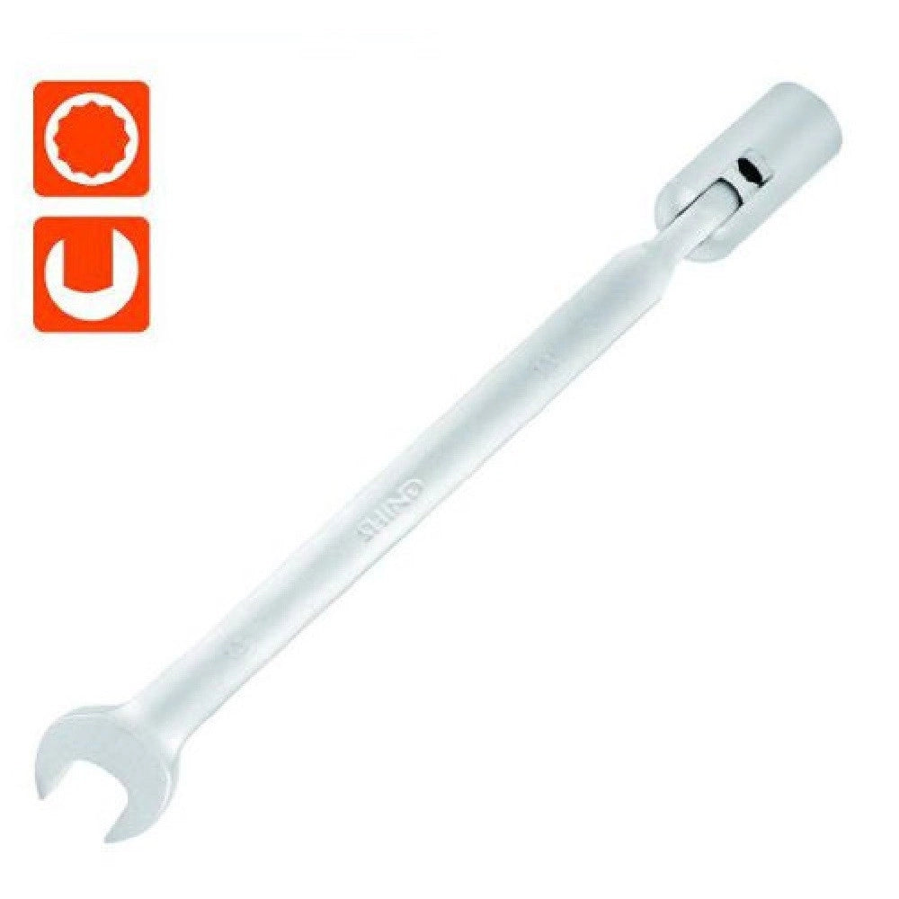 Trade Shop - Chiave Combinata 13mm Fissa E A Bussola Poligonale Con Snodo Cromo Vanadio 97561 -