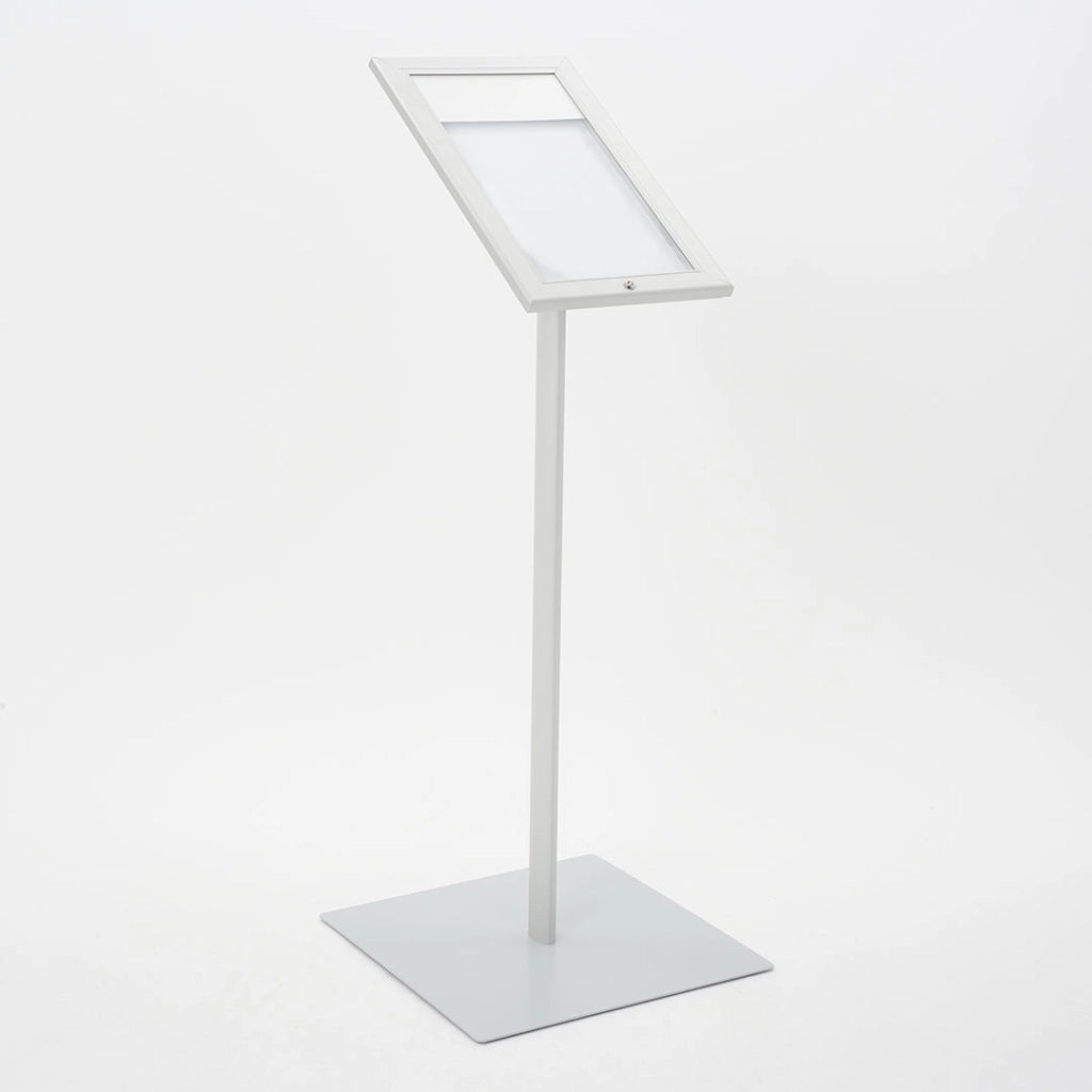 Espositore a Leggio con Piantana 29x47,7x2,3 cm in Alluminio Porta Menù Silver