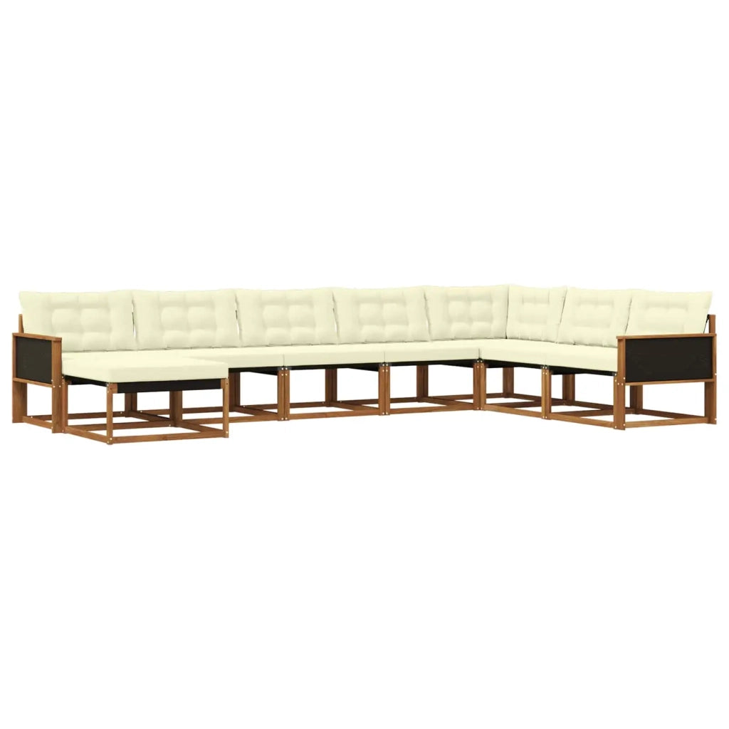 Set di divani da esterno con cuscino 8 pcs Naturale e Crema 3381606