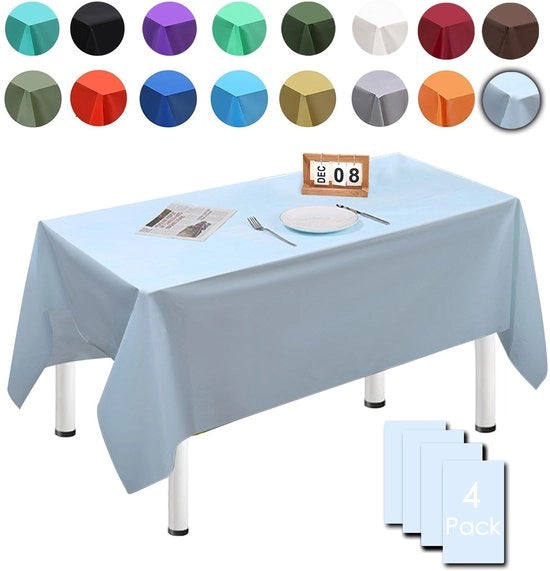 Set da toletta da esterno 4 pezzi, 137cm x 274cm, rettangolare, impermeabile e resistente all'acqua, colore cielo, per feste di compleanno, matrimoni, Natale, feste per bambini, cucine, giardini e eventi.