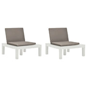 Sedie a Sdraio da Giardino e Cuscini 2 pz in Plastica Bianche cod mxl 23297