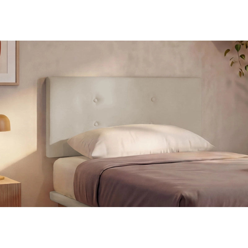 Letto imbottito Singolo 80x190 cm Button - Similpelle,Tortora,Con rete
