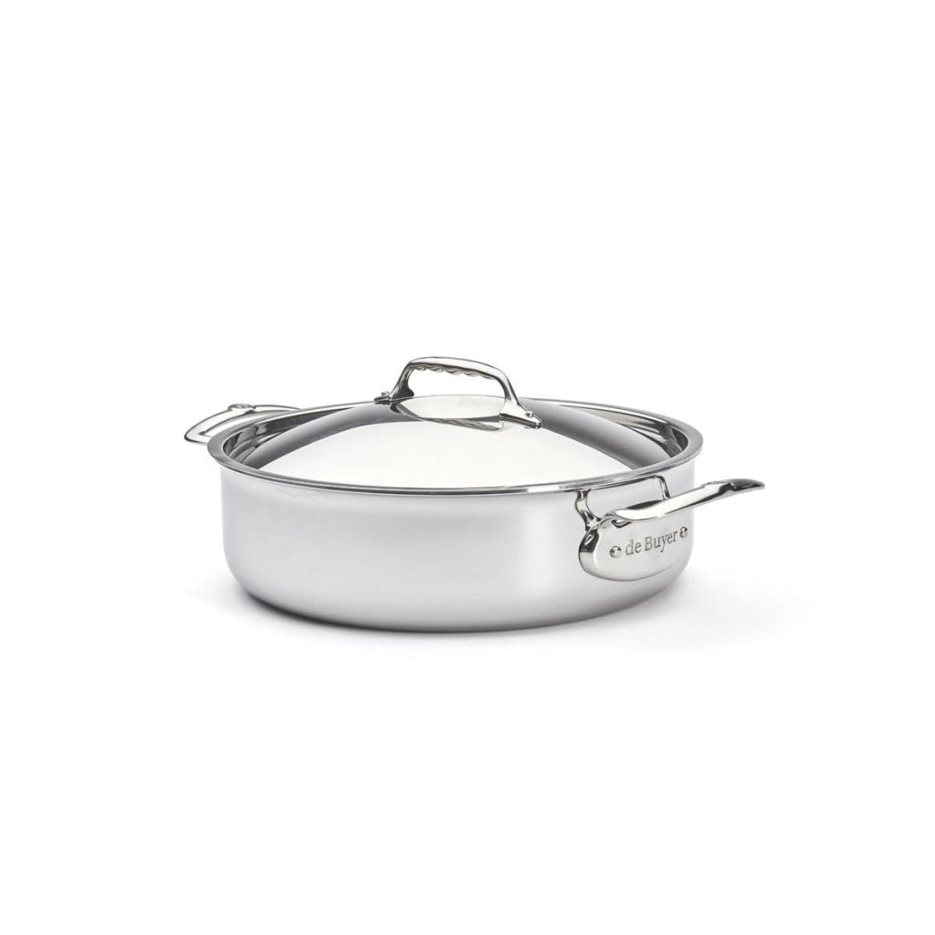 De Buyer 3741.28 Affinity Casseruola Bassa con Coperchio 28 cm Acciaio Inox 4,6 L Induzione colore Acciaio inossidabile
