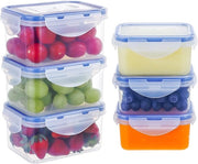 Set di contenitori alimentari in plastica Easylock 6-pack 500ml/180ml con coperchi, scatole per la cucina rettangolari, contenitori per pasti, piccoli contenitori per congelazione, scatole per snack, contenitori per salse a chiusura ermetica