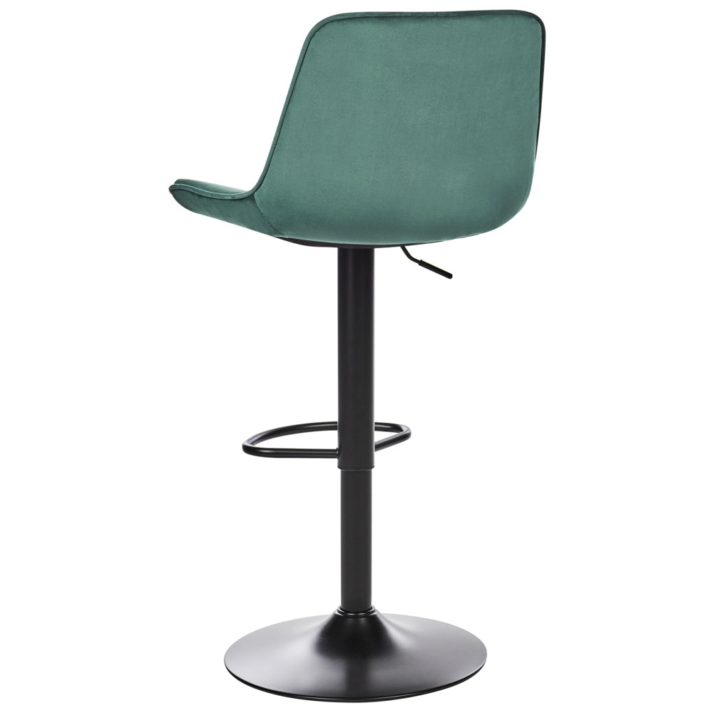 Set di 2 sedie da bar in velluto verde smeraldo gambe in acciaio nero senza braccioli set da pranzo salotto soggiorno moderno