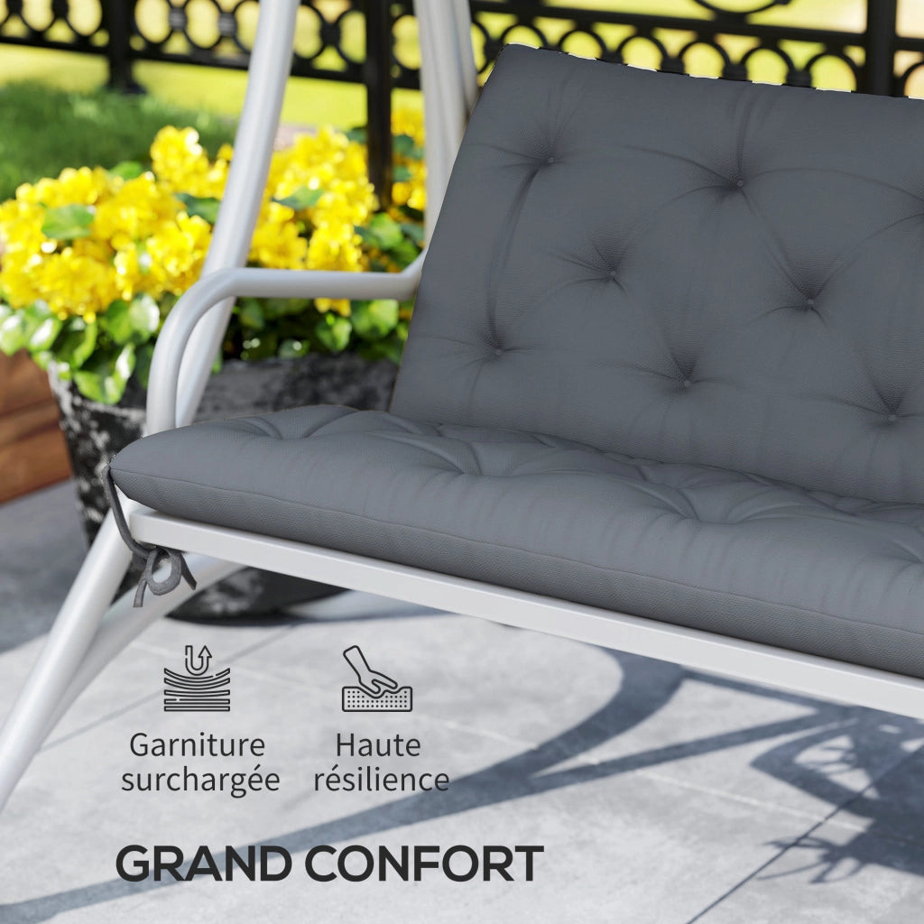 Cuscino per Divano da Giardino 3 Posti ¨C zephmum ¨C Grigio 150x98x8 cm
