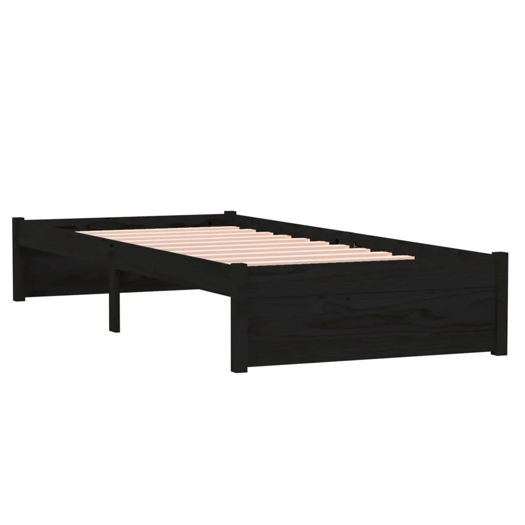 Giroletto in Legno Massello Nero 75x190 cm Small Single 814913