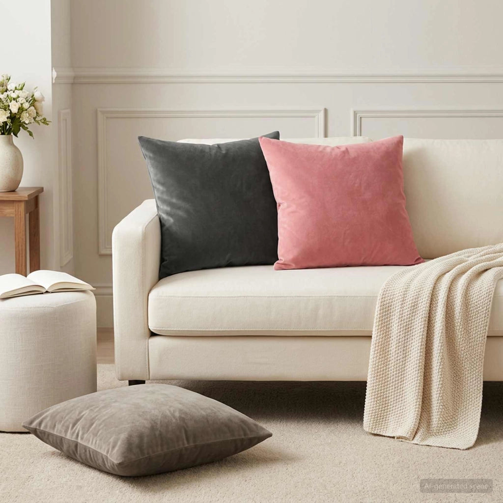 Cuscino con cuscino HEERLEN 2 pz Rosa Velluto 926935