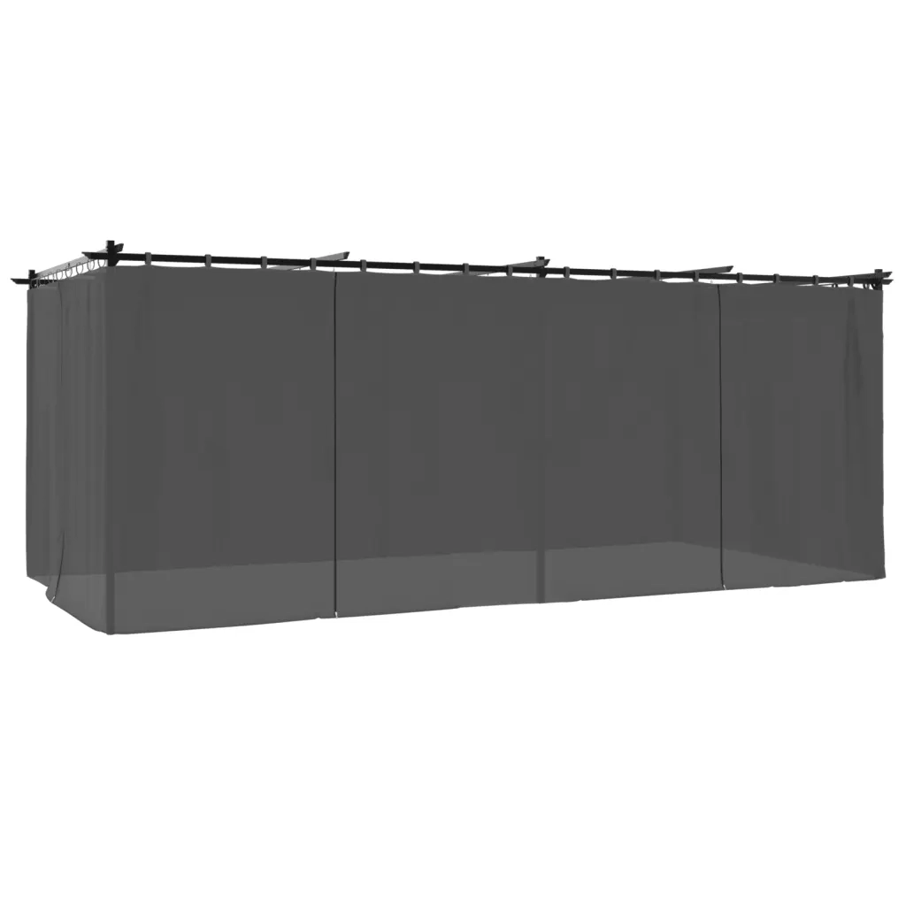 vidaXL Gazebo con Tende Antracite 6x3 m in Acciaio
