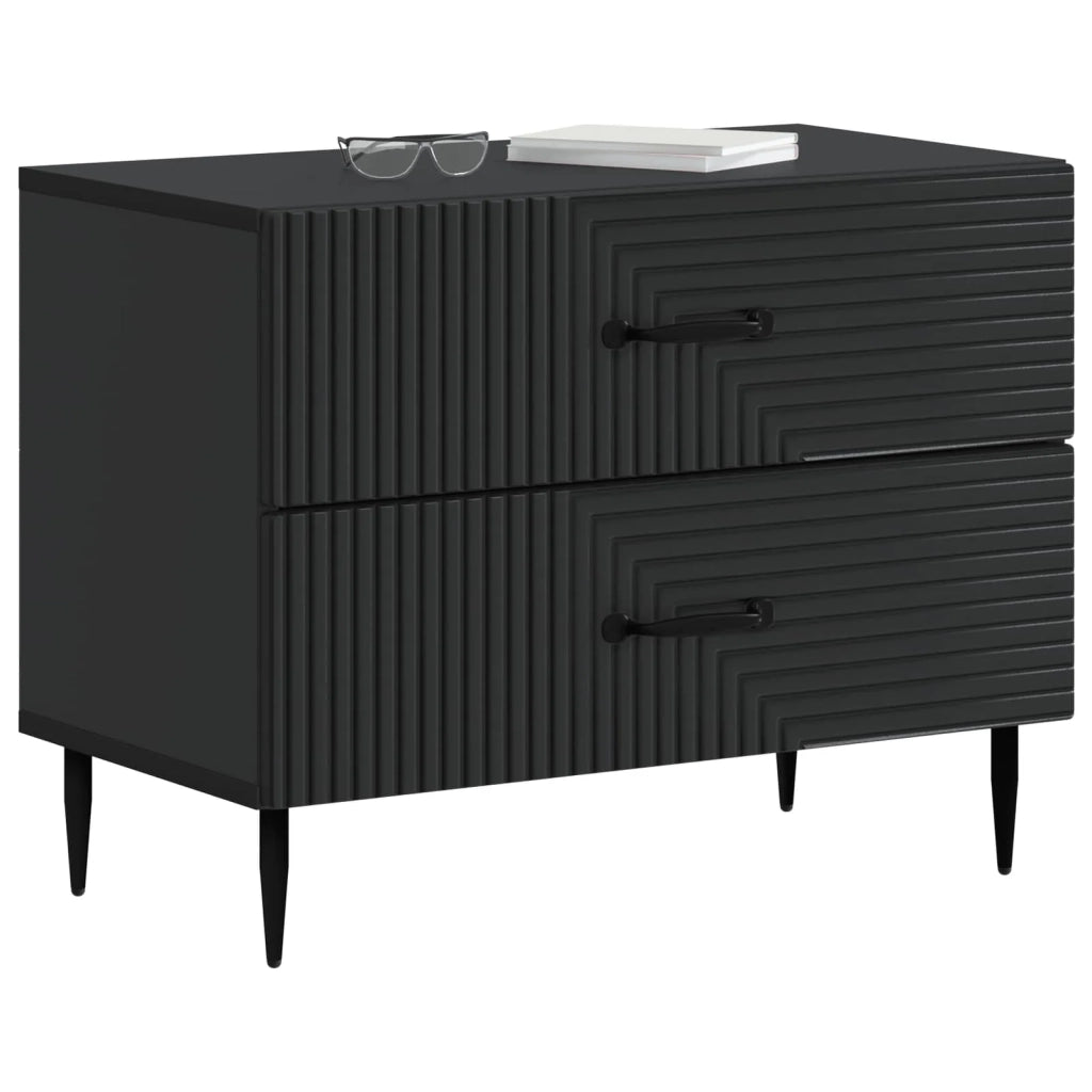 Armadio da Notte Nero 62 x 34,5 x 47,5 cm Legno ingegnerizzato
