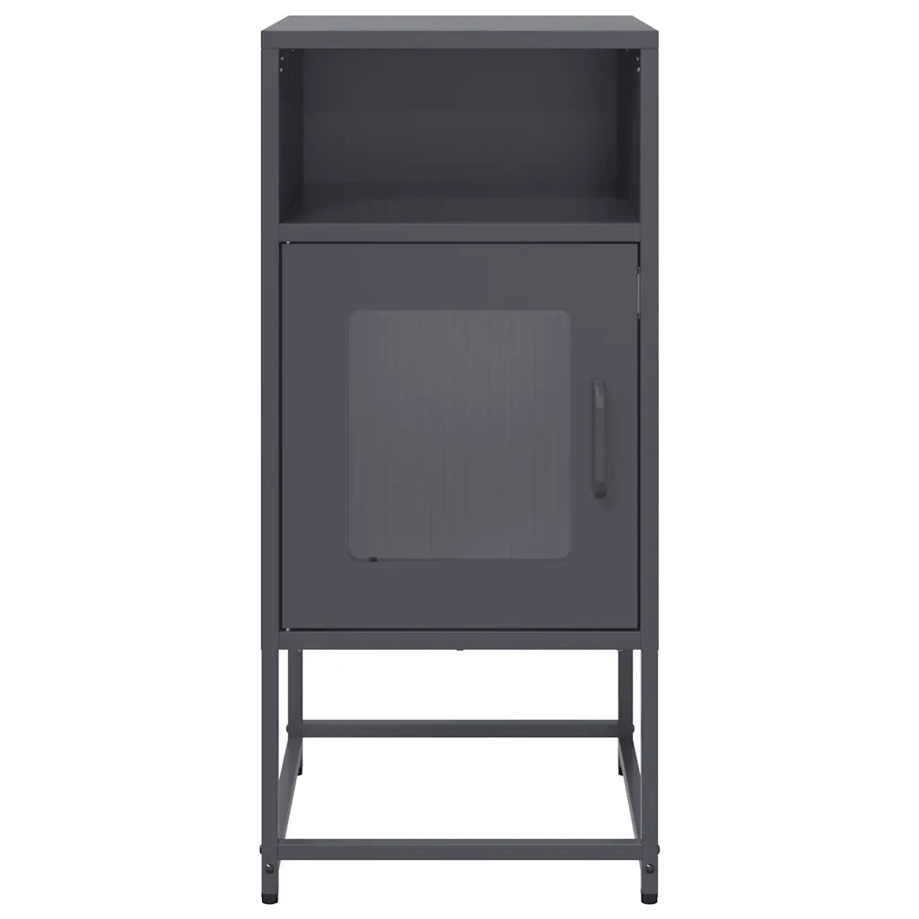 Comodino Antracite 36x39x78 cm in Acciaio Laminato a Freddo 853412