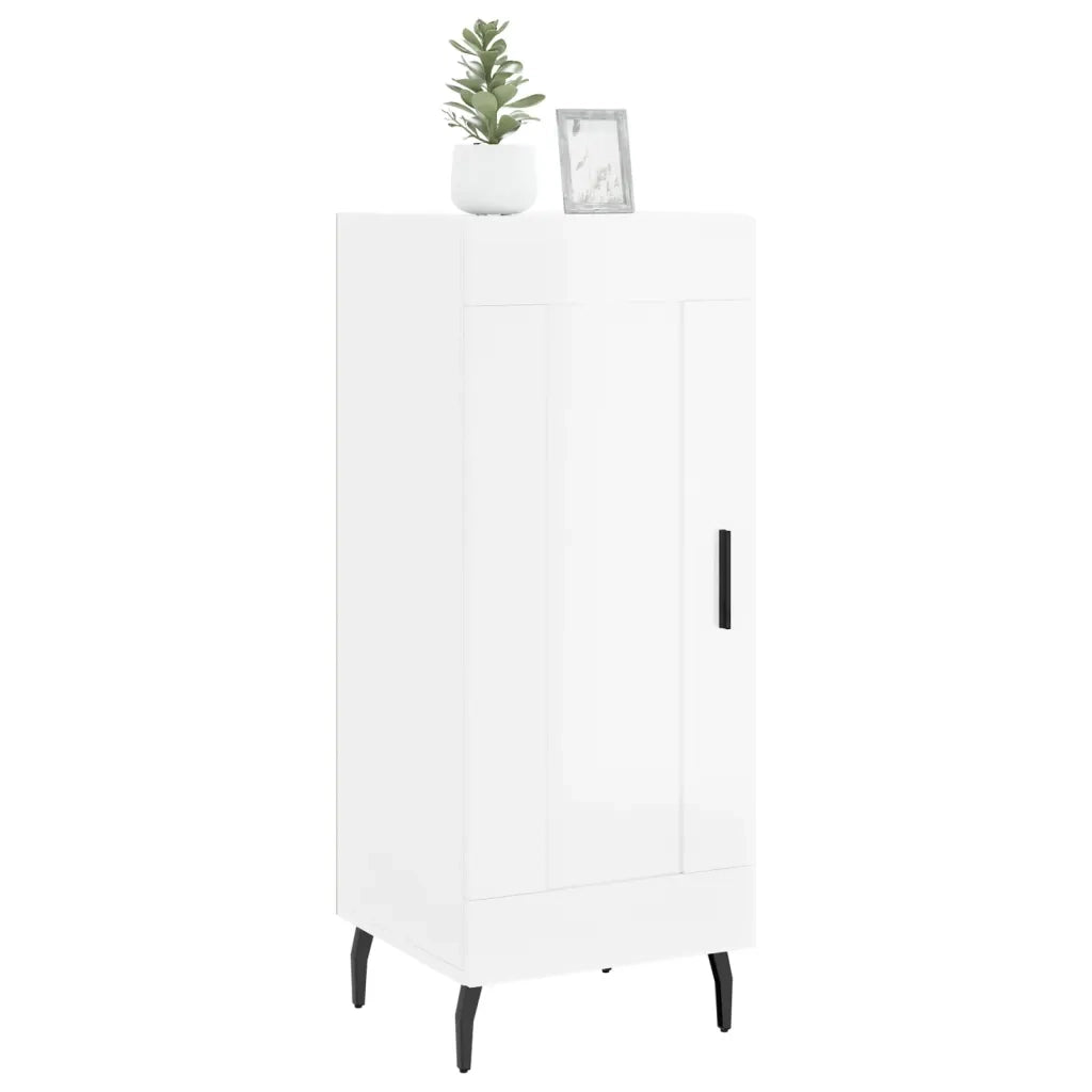 Credenza-Buffet-Armadio da cucina Bianco Lucido 34,5x34x90 cm in Legno Multistrato 844260