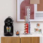 Supporto capsule Nespresso in metallo argento - accessori cucina - 40 capsule - colonna rettangolare - 13 x 13 x 36 cm supporto capsule Nespresso