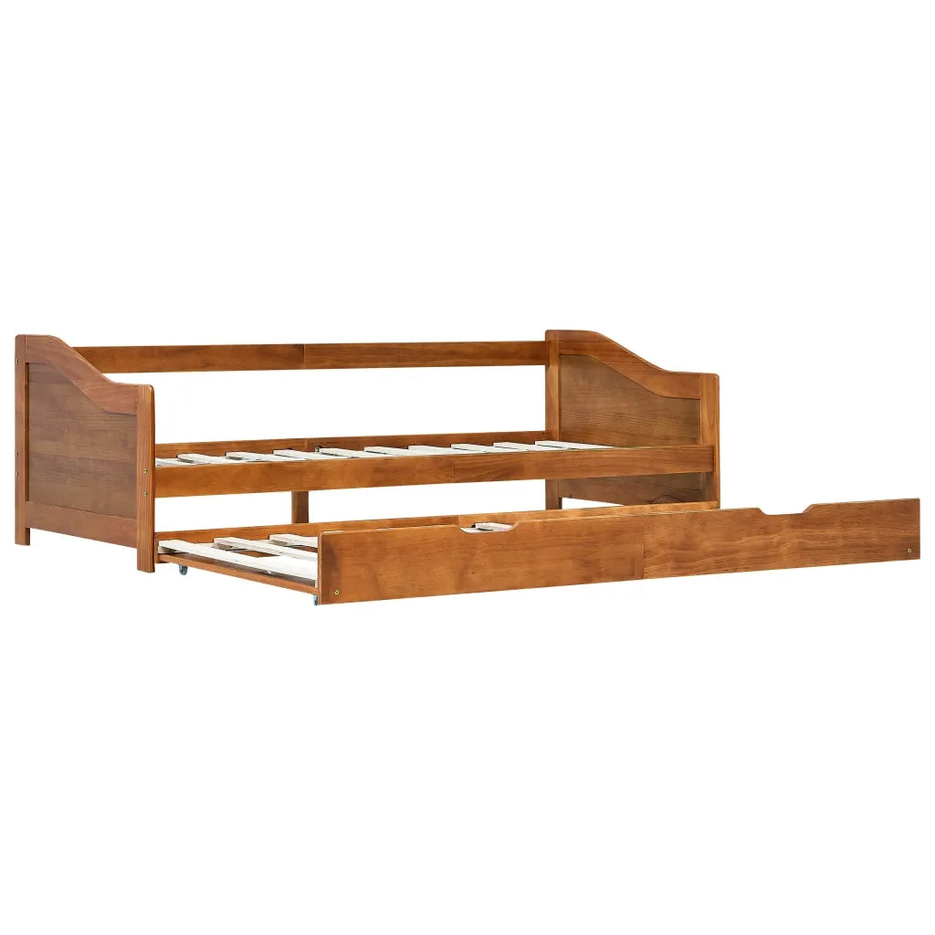 Divano Letto a Scomparsa Marrone Miele Legno di Pino 90x200 cm cod mxl 59784