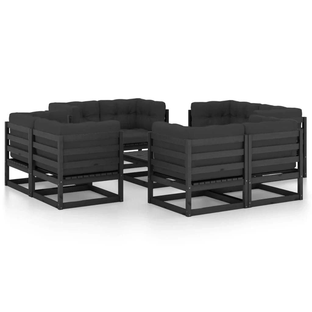 Set di mobili da giardino mobili da esterno 9 pezzi con cuscini legno di pino massiccio 02_0017929