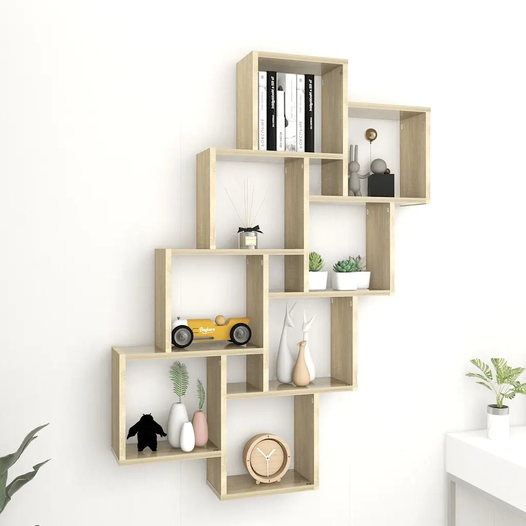 Mensola Parete Cubo Rovere Sonoma 90x15x119cm Legno Multistrato 807181