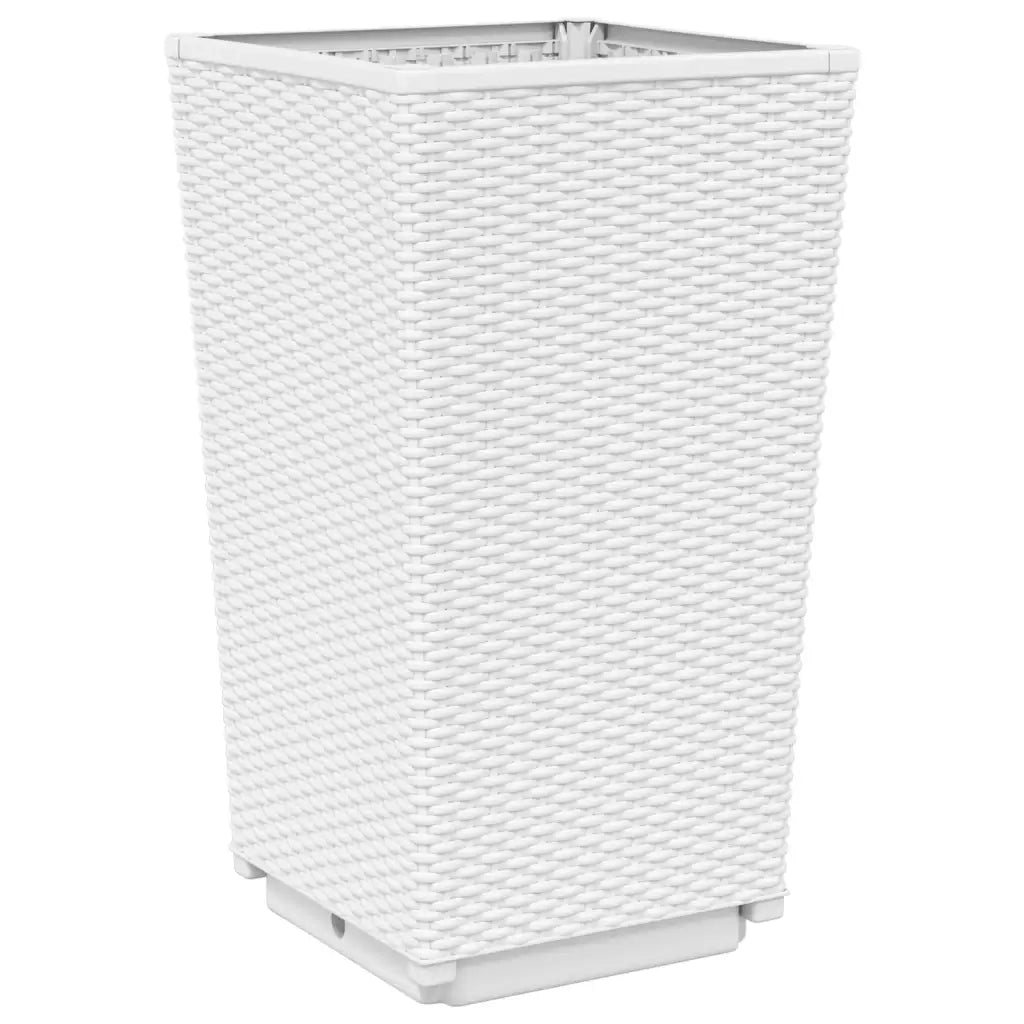 Fioriere da Giardino 2 pz Bianche 32,5x32,5x57 cm in PP