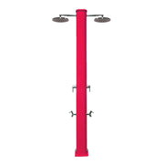 Doccia da esterno ad acqua calda e fredda BIG JOLLY 2 soffioni, in alluminio, con lavapiedi - Doccia Da Esterno Ad Acqua Calda E Fredda Big Jolly 2 Soffioni, In Alluminio, Con Lavapiedi Colore Rosso (cherry)