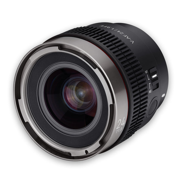 Obiettivo video V-AF 24 mm T1,9 FE compatibile con Sony E, per videocamera, con autofocus risoluzione 8K e Tally lamp, alta intensità luminosa per full-frame e APS-C