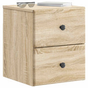 Comodino | Armadio da Notte | Mobiletto da notte a muro Rovere Sonoma 34,5 x 33 x 40 cm