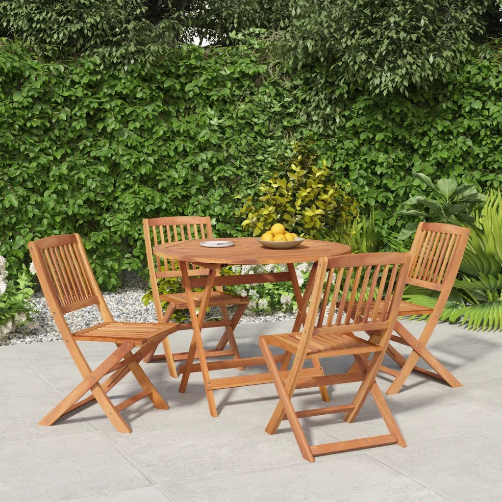 Set da Pranzo per Giardino 5 pz | Set Salotto da Giardino in Legno Massello di Acacia
