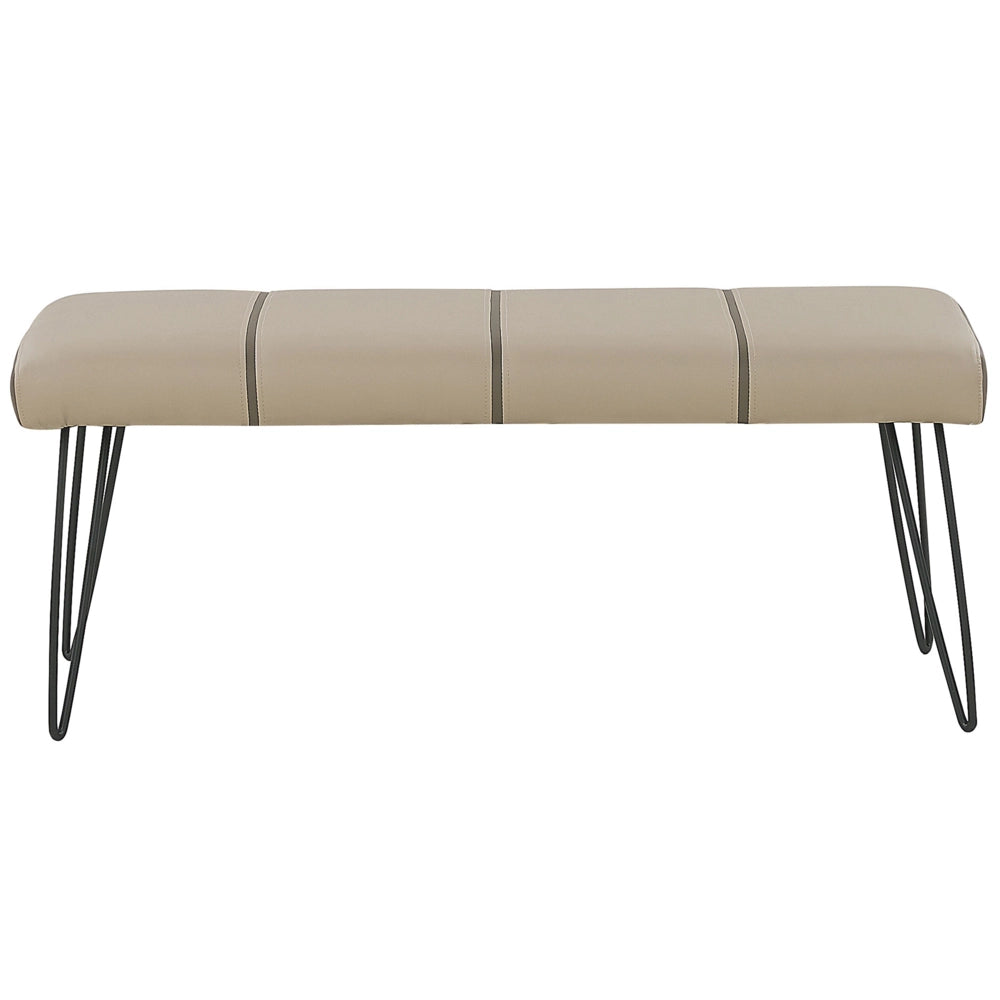 Camera Da Letto Panca Beige Ecopelle Tappezzeria Gambe In Metallo Moderne