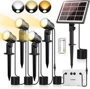 Illuminazione esterna a energia solare - 4 pezzi Spotti solari IP66 impermeabili - 3 temperature di colore regolabili