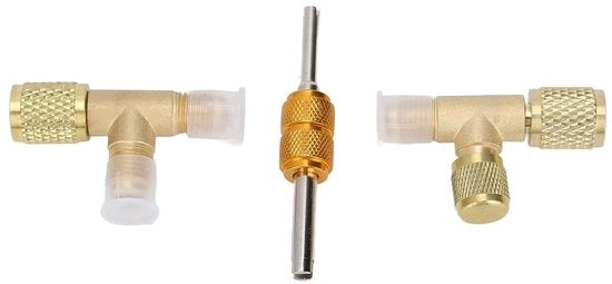 Adattatore T per Rapida Accesso 1/4 Pollici Viti - Bussola di Rame - Manometro di Pressione R22 R12 R134 - Adatto per Refrigeranti