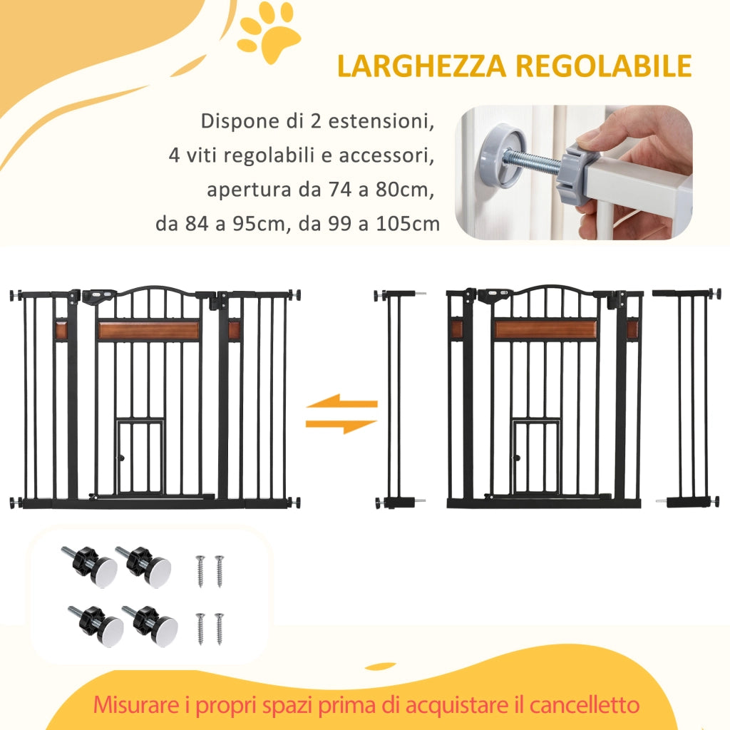 Cancelletto per Cani ¨C zephmum ¨C Nero, 74-105x76.2 cm