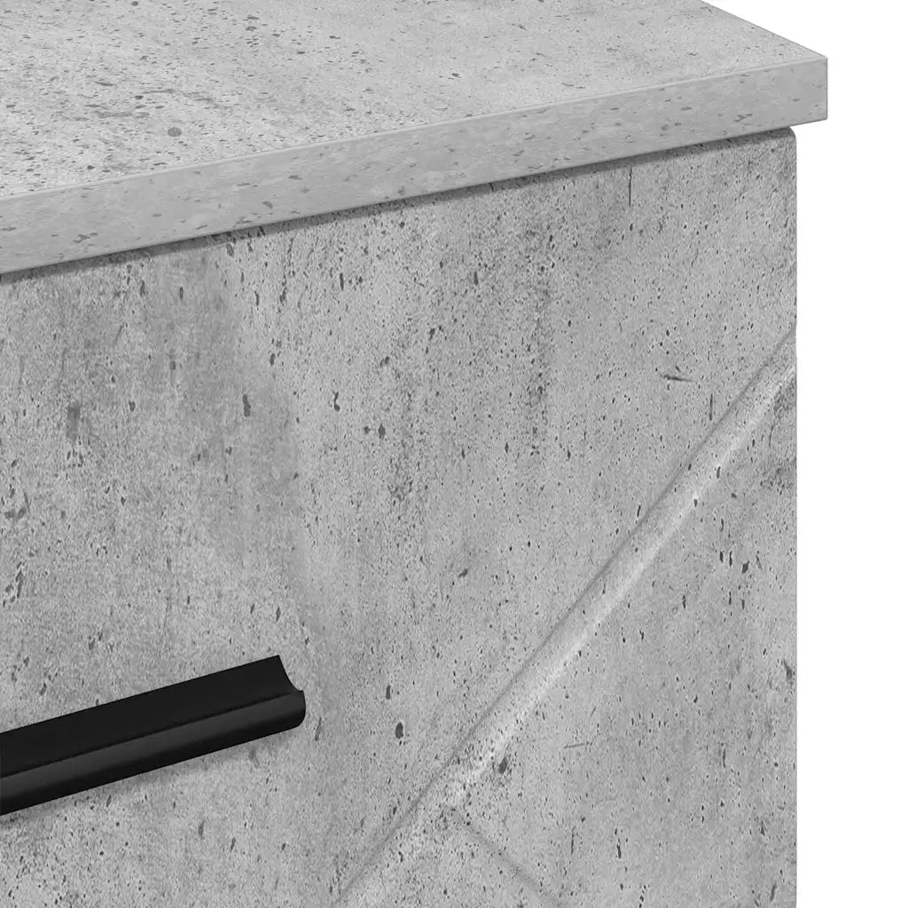 Armadio da Notte con cassetto Grigio cemento 38 x 38 x 66 cm 883377