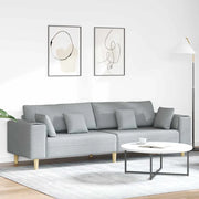Divano in tessuto con cuscino Grigio chiaro 208 cm Tessuto