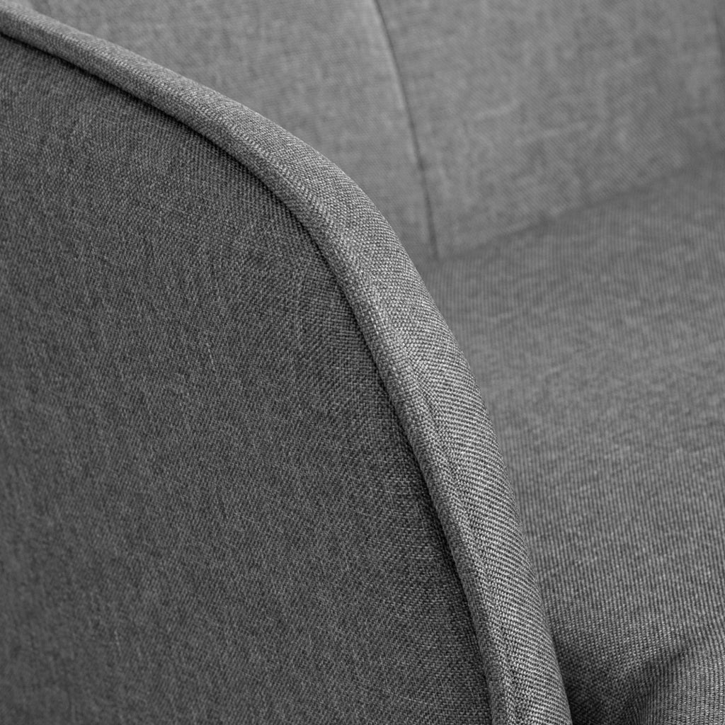 Poltrona a dondolo con poggiapiedi e braccioli in poliestere grigio scuro con schienale alto per relax 130 kg