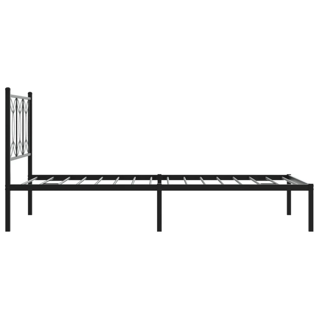 vidaXL Giroletto con Testiera Metallo Nero 100x200 cm