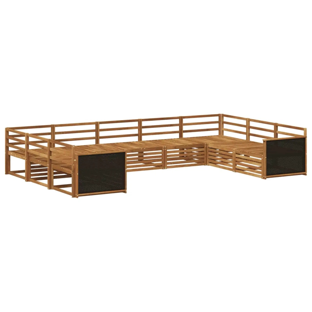 Set di divani da esterno 9 pz Naturale Legno di Acacia Massello 3383822