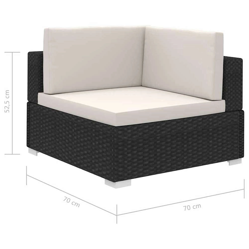8-piece Garden Lounge Set With Cushions, Poly Rattan, Black