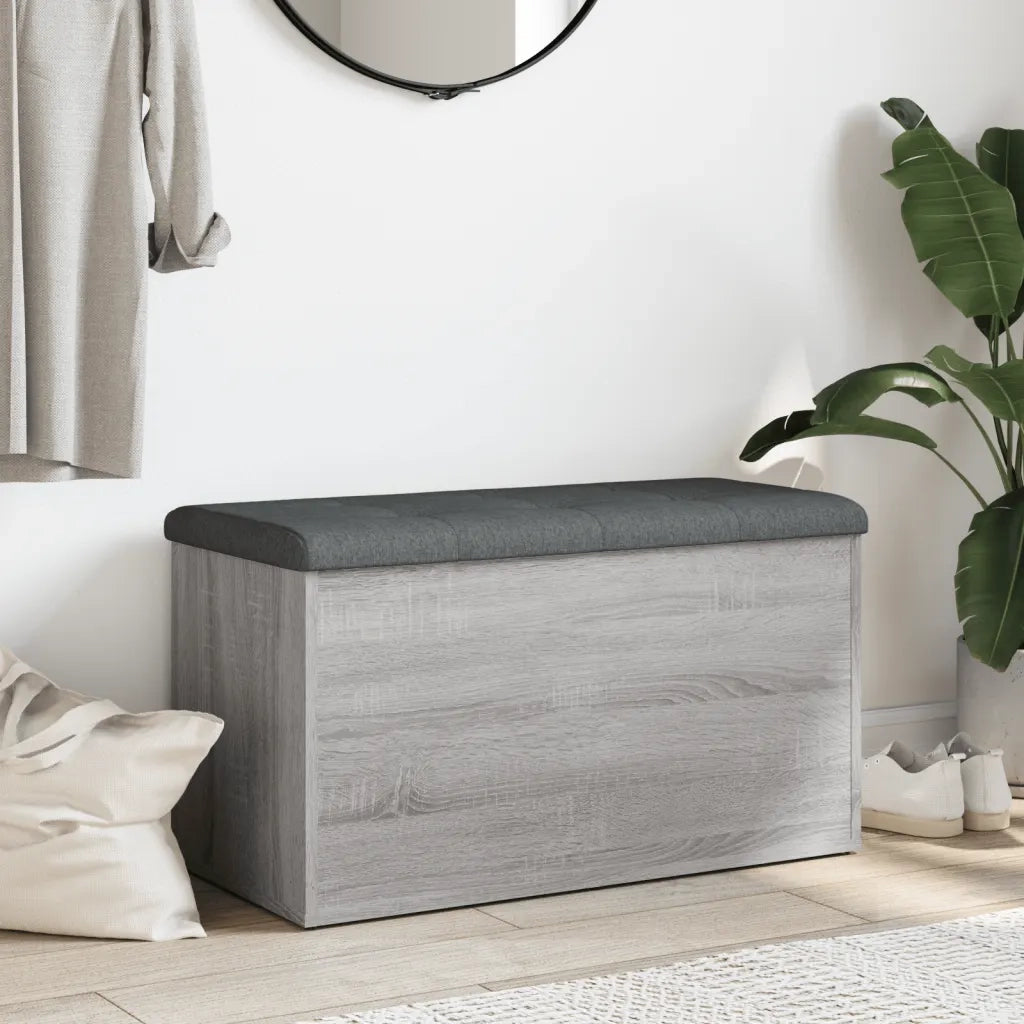 Panca Portaoggetti Grigio Sonoma 82x42x45 cm Legno Multistrato 835052