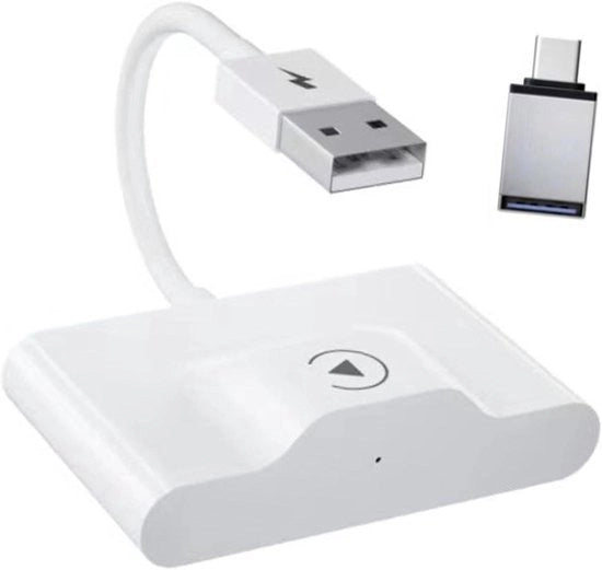 Adattatore CarPlay senza fili per interfaccia USB - Plug-and-play - Box di connessione CarPlay portatile per superfici piane - Convertitore da cablato a senza fili - Integrazione facile - Connessione automatica.